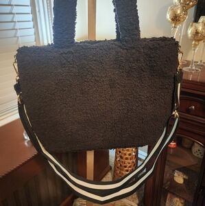 Black Sherpa Tote Bag NWOT